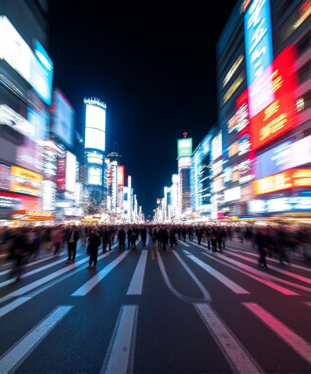 Passaggio pedonale affollato a Tokyo di notte